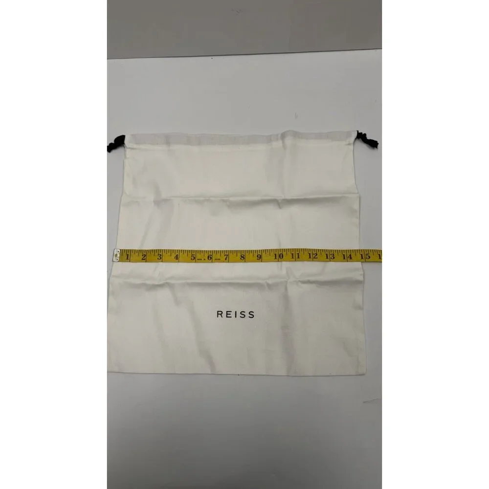 Reiss white cotton drawstring dust bag with brand logo New